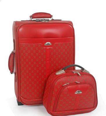 結(jié)婚喜慶牛皮子母拉桿箱 PU旅行行李箱 仿皮登機托運箱